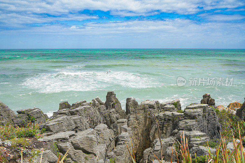 Punakaiki Pancake Rocks and Blowholes Walk, Paparoa国家公园，新西兰